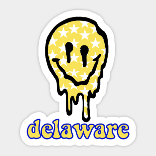 delaware drippy smiley Sticker